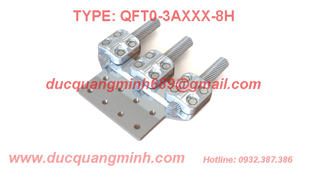 Kẹp cực phẳng cho 3 dây và cực thiết bị 8 lỗ -  POWER CONNECTOR